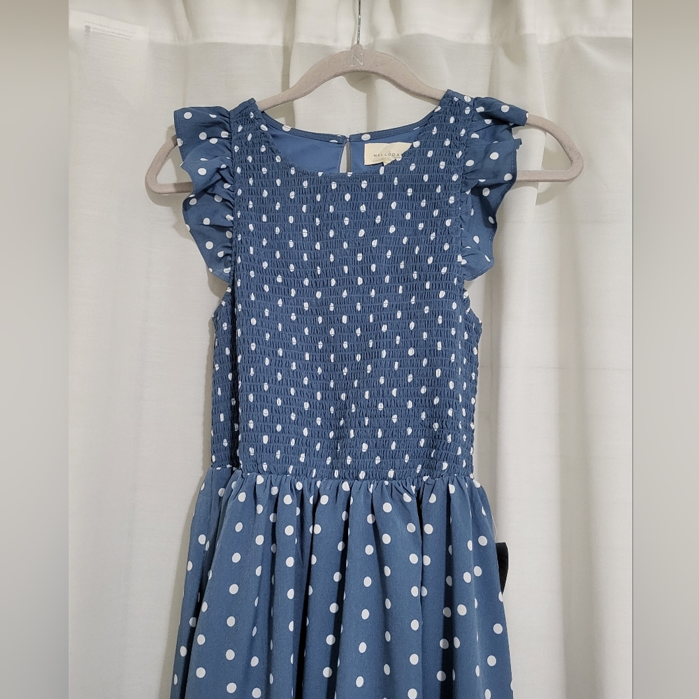XS Polka Dot Blue Dress